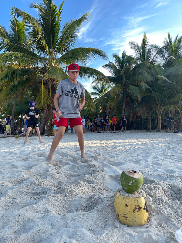 Footwork drill on beach