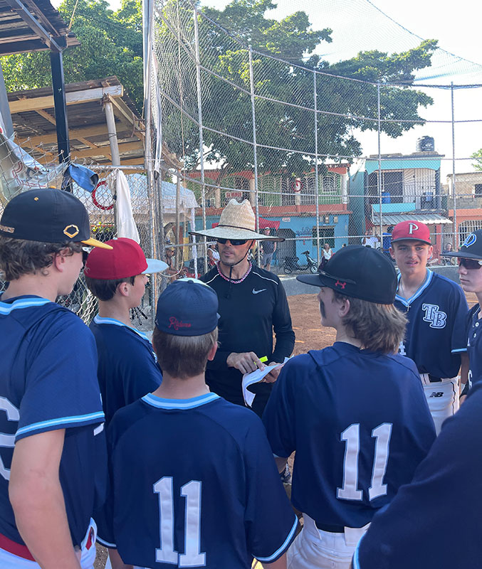 Nate coaching in Dominican town