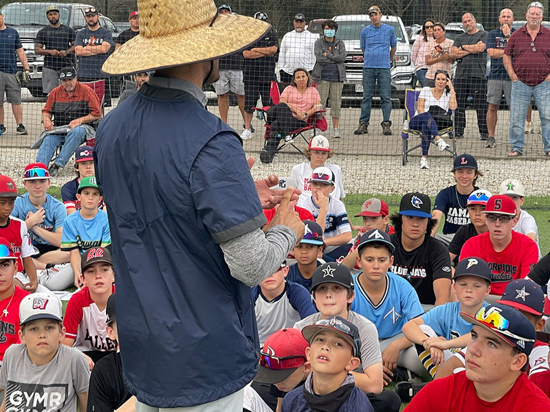 Nate talking to seated crowd